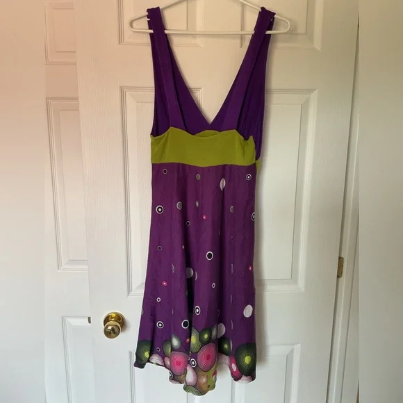 Whimsical Purple and Green Summer Dress - Picture 5 of 9